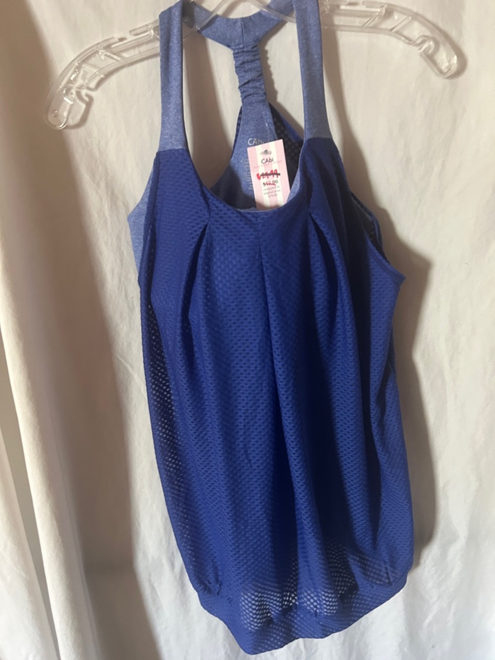 CAbi Royal Blue Racerback Mesh Tank